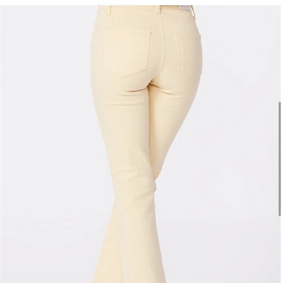 Paige Butter Yellow Claudine Ankle Flare Denim Jeans Size 30 - Picture 3 of 12